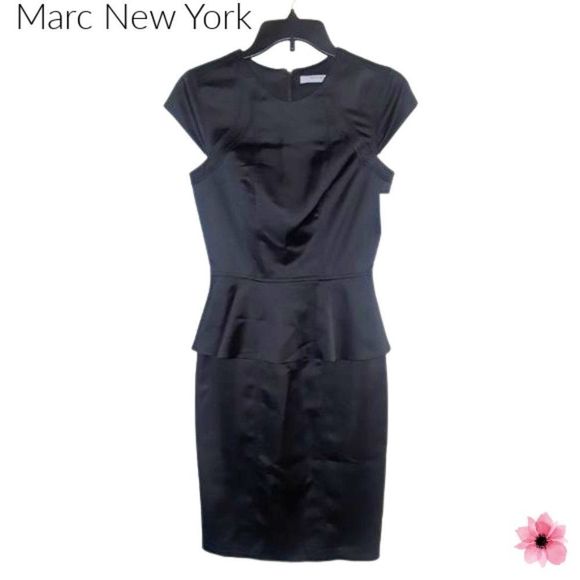 Andrew Marc Dresses & Skirts - Andrew Marc Black Peplum Midi Dress